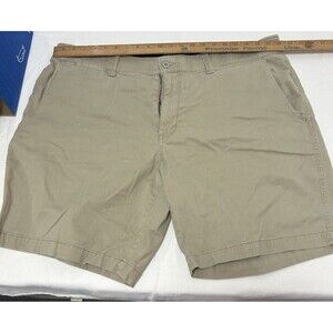 The Foundry Supply Co. Men's Chino Shorts Beige Button Zip Pockets 9” Inseam